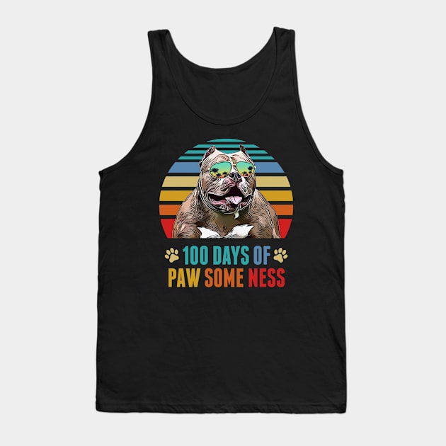 Pitbull Dog 100 Days of School Funny Tank Top by TheBeardComic